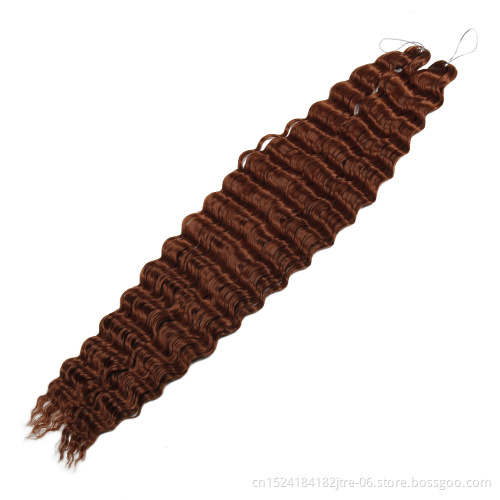 2021 new design Kaneka fiber deep wave crochet braiding hair bulk, different colors water loose deep curl braid in stock